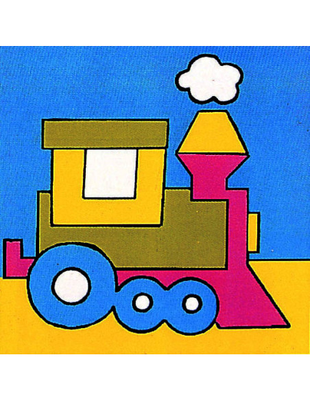 Kit canevas : 20x20 cm, Train