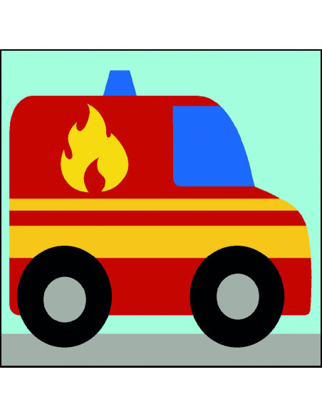 Kit canevas : 20x20 cm, Pompier