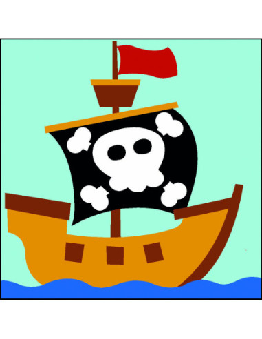 Kit canevas : 20x20 cm, Pirate