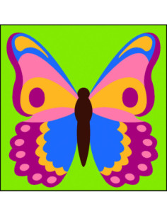 Kit canevas : 20x20 cm, Papillon