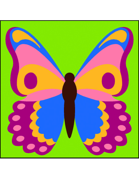 Kit canevas : 20x20 cm, Papillon