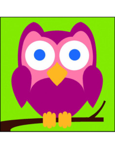 Kit canevas : 20x20 cm, Chouette
