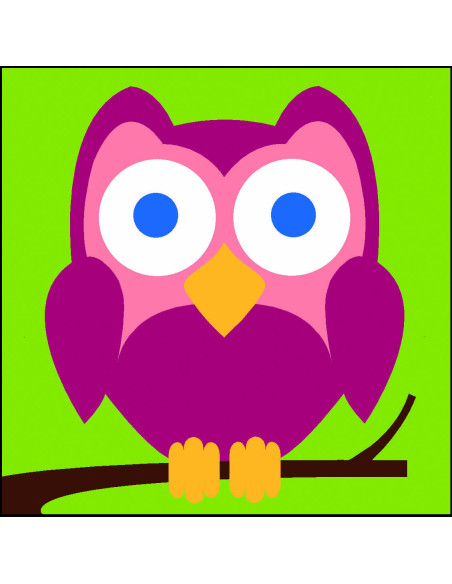Kit canevas : 20x20 cm, Chouette