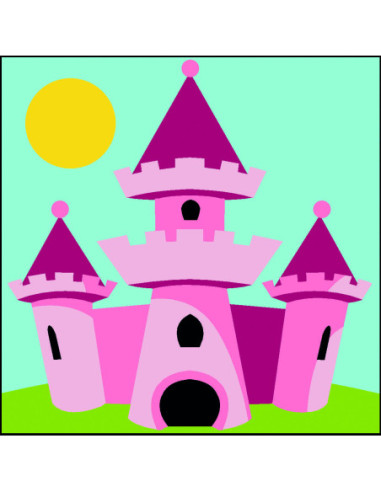 Kit canevas : 20x20 cm, Chateau de princesse
