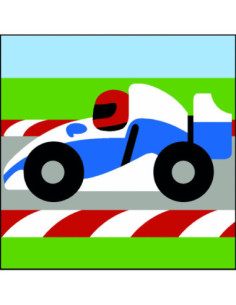 Kit canevas : 20x20 cm, Formule 1