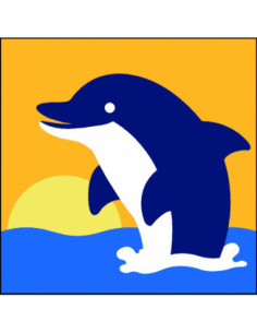 Kit canevas : 20x20 cm, Dauphin