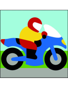 Kit canevas : 20x20 cm, Moto