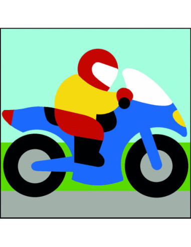Kit canevas : 20x20 cm, Moto