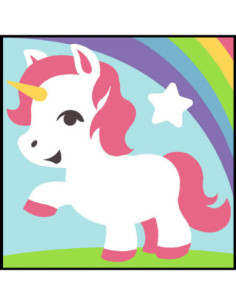 Kit canevas : 20x20 cm, N18 - licorne -  kit soudan