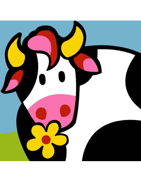 Kit canevas : 20x20 cm, N19 - vache -  kit soudan