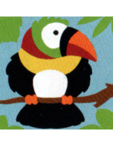 Kit canevas : 20x20 cm, N19 - toucan -  kit soudan