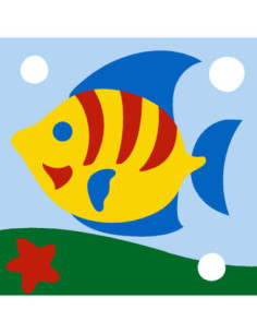 Kit canevas : 20x20 cm, N19 - poisson  -  kit soudan