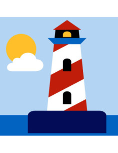 Kit canevas : 20x20 cm, N19 - phare  -  kit soudan
