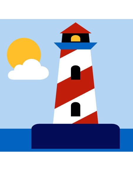 Kit canevas : 20x20 cm, N19 - phare  -  kit soudan