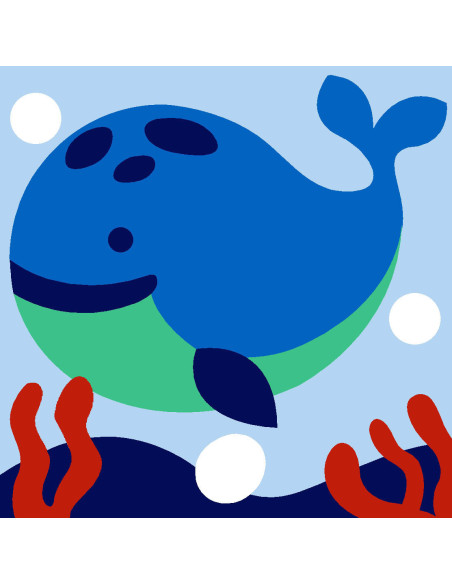 Kit canevas : 20x20 cm, N19 - baleine  -  kit soudan