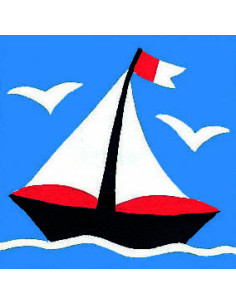 Kit canevas : 20x20 cm, Petit bateau