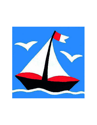 Kit canevas : 20x20 cm, Petit bateau
