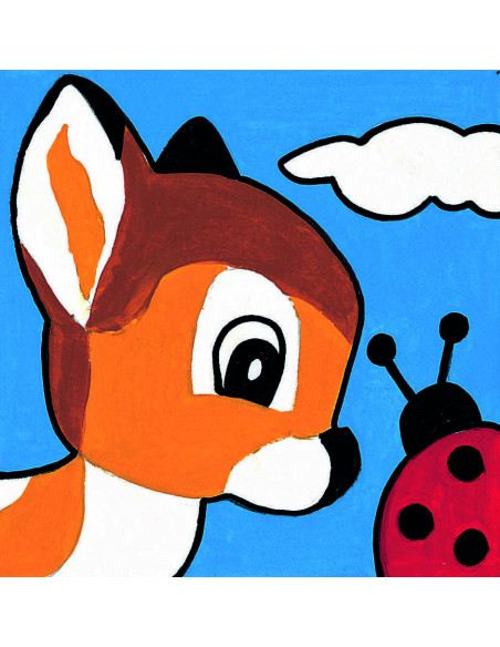 Kit canevas : 20x20 cm, Faon