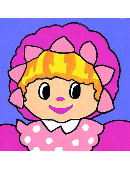 Kit canevas : 20x20 cm, Poupée