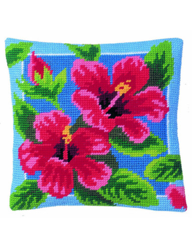 Kit coussin : 50x50 cm, Hibiscus