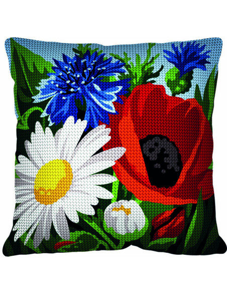 Kit coussin : 50x50 cm, Bouquet champêtre