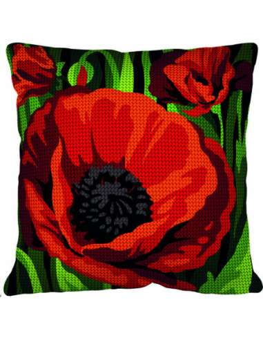 Kit coussin : 50x50 cm, Coquelicot