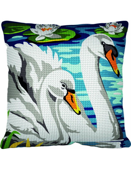 Kit coussin : 50x50 cm, Les cygnes