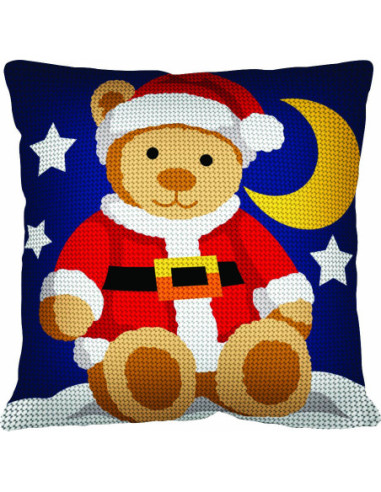 Kit coussin : 50x50 : N18 - ourson de noël kit - coussin