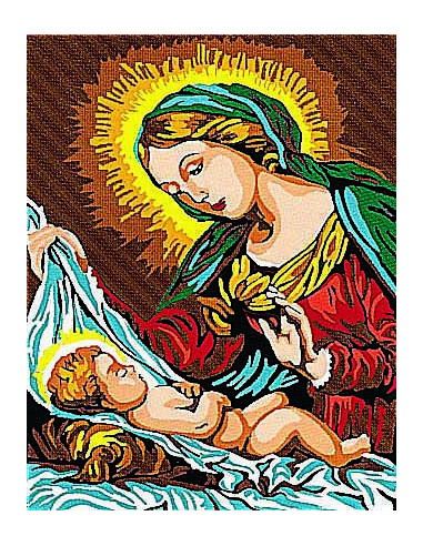 Kit canevas : 20x25 cm,Vierge : blanc