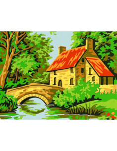 Kit canevas : 20x25 cm, blanc