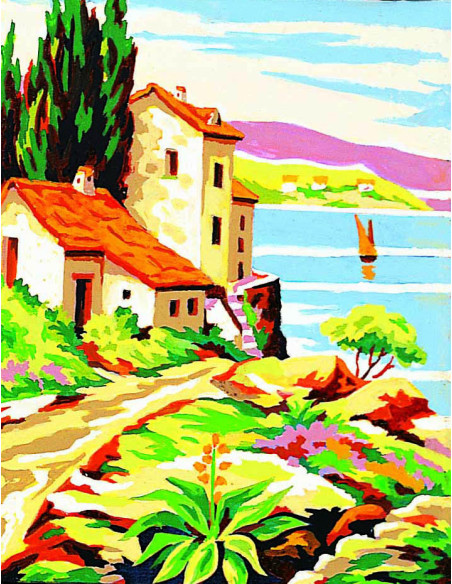 Kit canevas : 20x25 cm, blanc