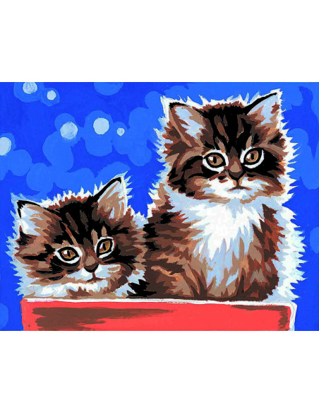 Kit canevas : 20x25 cm, Chatons
