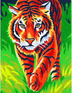 Kit canevas : 20x25 cm, Tigre
