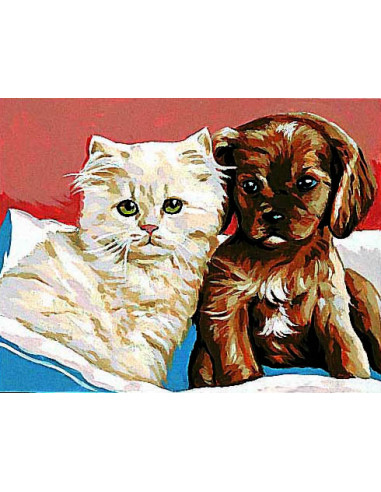 Kit canevas : 20x25 cm, blanc : Enfant