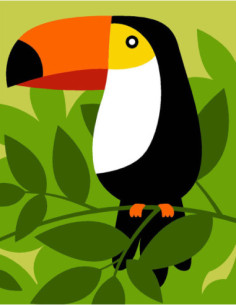 Kit canevas : 20x25 cm, N18 - toucan