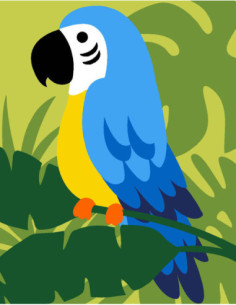 Kit canevas : 20x25 cm, N18 - perroquet