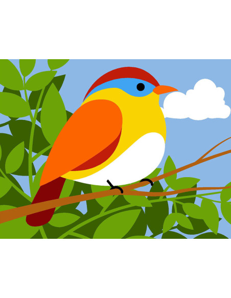 Kit canevas : 20x25 cm, N18 - oiseau