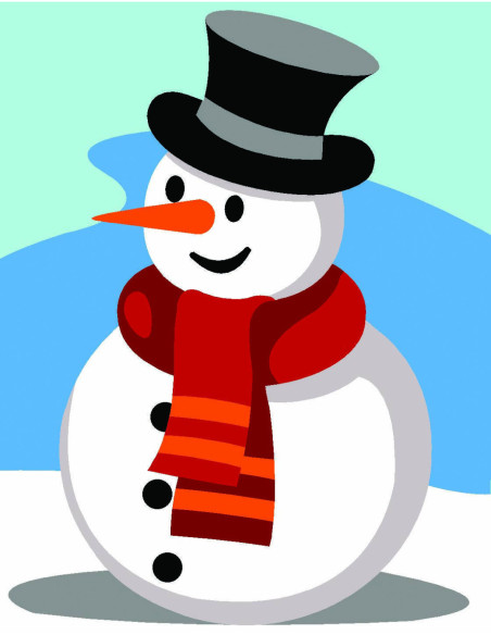 Kit canevas : 20x25 cm, N18 - bonhomme de neige