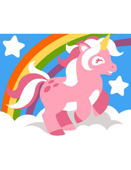 Kit canevas : 20x25 cm, N18 -  licorne