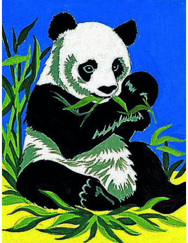 Kit canevas : 20x25 cm, Panda