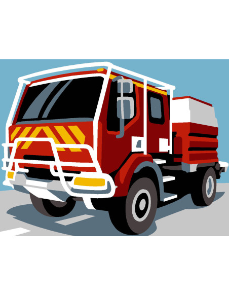 Kit canevas : 20x25 cm, N21 - camion pompier