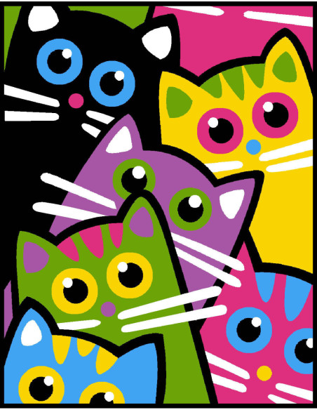 Kit canevas : 20x25 cm, N23 - chat cache