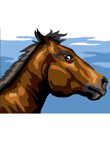 Kit canevas : 20x25 cm, N21 - cheval