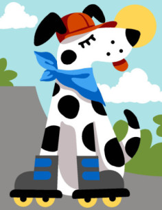 Kit canevas : 20x25 cm, N21 - dog rollers