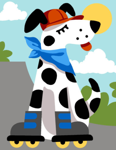 Kit canevas : 20x25 cm, N21 - dog rollers