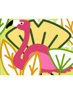 Kit canevas : 20x25 cm, N21 - flamant