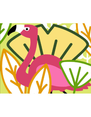 Kit canevas : 20x25 cm, N21 - flamant