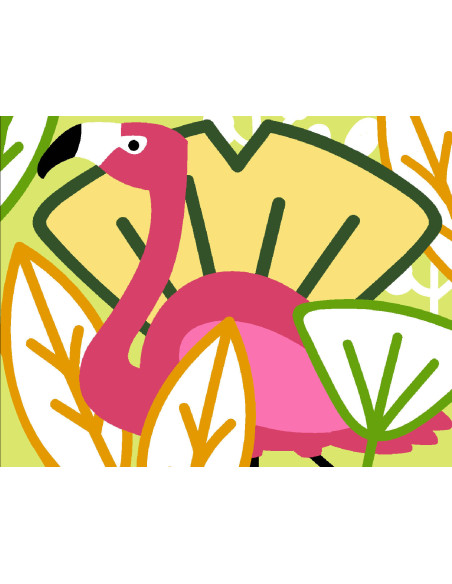 Kit canevas : 20x25 cm, N21 - flamant