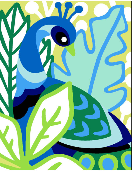 Kit canevas : 20x25 cm, N21 - paon