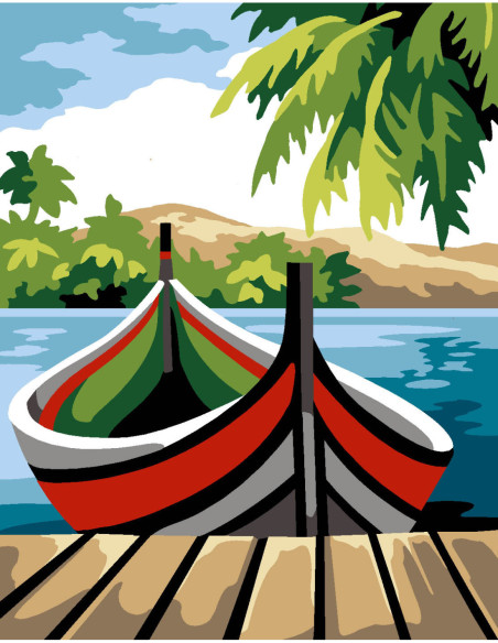 Kit canevas : 20x25 cm, N22 - kit embarcation